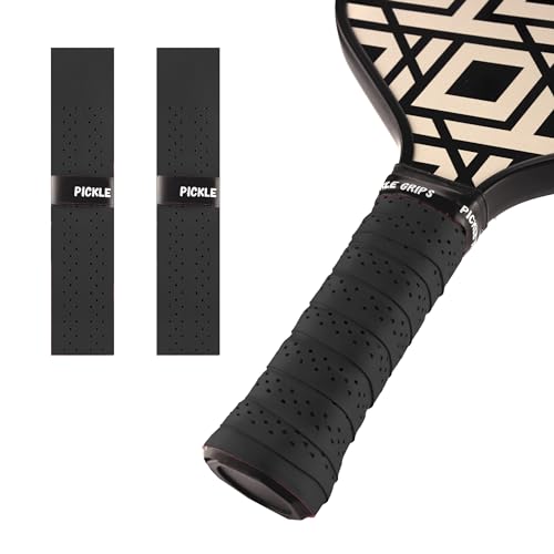 Pickle Grips Pickleball-Paddel-Griffband, schwarz, Ersatz-Griffband für Pickleball-Schläger, feuchtigkeitsableitend, 2 Stück Pickle Grips Pickleball-Paddel-Griffband, schwarz, Ersatz-Griffband für Pickleball-Schläger, feuchtigkeitsableitend, 2 Stück von Tip Grips