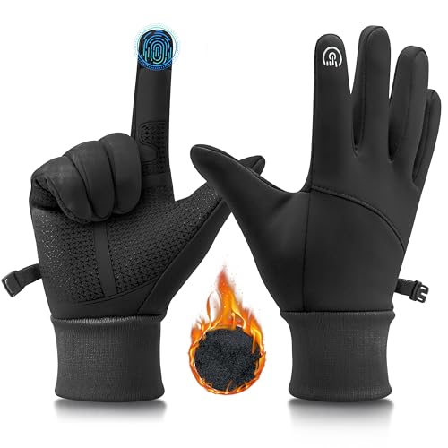 TirEurt Fahrradhandschuhe, Unisex, weich, warm, Touchscreen, Wandern, Laufen, warmes Innenfutter, Winter-Thermo-Handschuhe, für Herren, Damen, Vollfinger-Handschuhe für Outdoor, Klettern, Fahren, von TirEurt