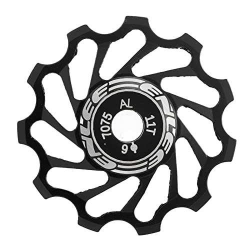 11T 4,2 cm/1,65 Zoll Fahrradumwerfer Schaltröllchen CNC Keramiklager - Fahrrad Schaltwerk Mit 2-teiliger Reduzierhülse, Erhältlich für 8-, 9-, 10-, 11 Fach-Schaltwerkech Schaltwerke(11T schwarz) von Tissting