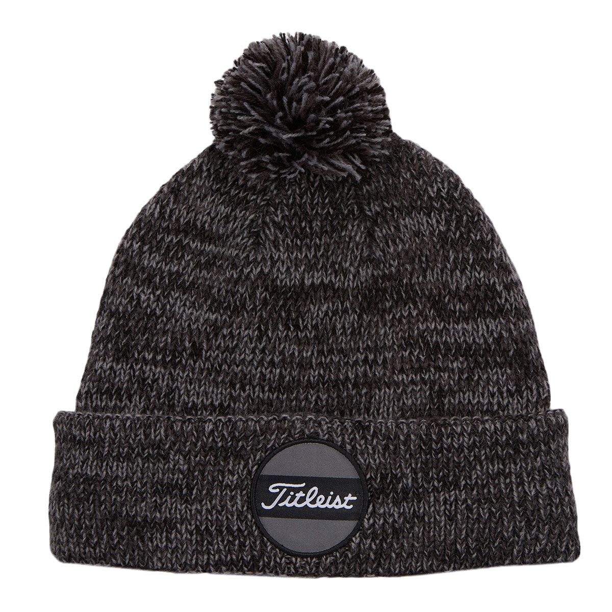 Titleist Heathered Black Comfortable Knitted Junior Boardwalk Pom Pom Golf Beanie | American Golf, One Size von Titleist