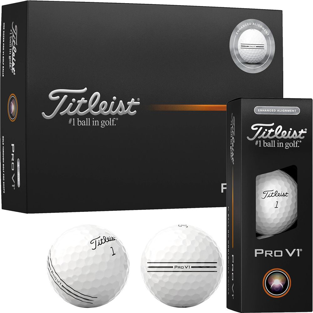 'Titleist Pro V1 Golfball 25 12er Packung En Align weiss' 'Titleist Pro V1 Golfball 25 12er Packung En Align weiss' von Titleist