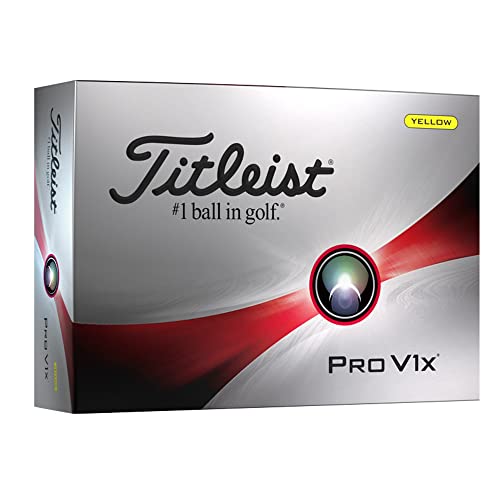 Titleist Pro V1X Golf, Erwachsene, Unisex, Gelb, 12 Kugeln von Titleist