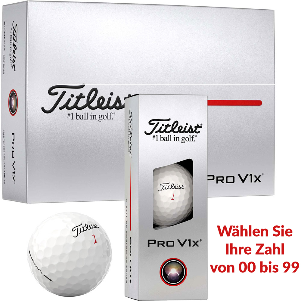 'Titleist Pro V1x Golfball 25 12er IHRE ZAHL weiss' 'Titleist Pro V1x Golfball 25 12er IHRE ZAHL weiss' von Titleist