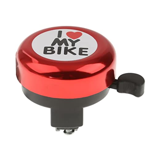 Tiuimk I Like My Bike Fahrradklingel für Kinder, bunt, Rot, lauter Klingelton, universelle Passform, verstellbare Halterung, Aluminiumlegierung, 54 x 54 mm Größe von Tiuimk