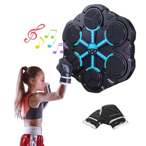 Musik-Boxmaschine mit Boxhandschuhen & LED-Display – Boxen Wandhalterung Maschine Punching Trainer – Workout Boxen Ziel Sport Ausrüstung für Zuhause, Büro, Fitnessstudio von Tiuyii