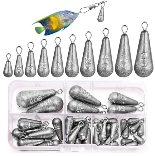 Tkxjry 40Stück Fishing Birnenblei Set,Gewichte Angeln Sinker,10 Größen Tropfenform Angelgewichte3.5g 5g 7g 10g 15g 20g 25g 30g 40g 50g Angelblei Sinker Blei Gewichte Grundblei,für Das Angeln im Freien Tkxjry 40Stück Fishing Birnenblei Set,Gewichte Angeln Sinker,10 Größen Tropfenform Angelgewichte3.5g 5g 7g 10g 15g 20g 25g 30g 40g 50g Angelblei Sinker Blei Gewichte Grundblei,für Das Angeln im Freien von Tkxjry