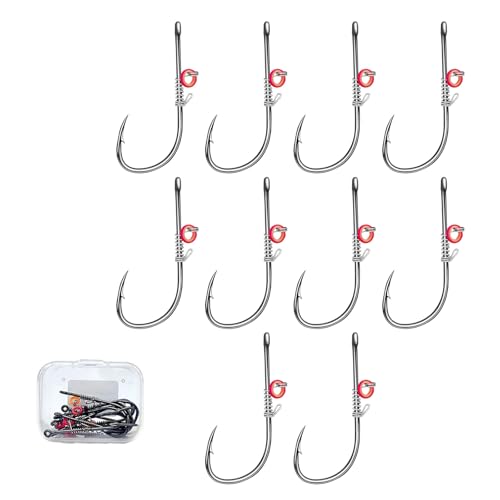 10Pcs Live Garnelen Befestigungs Haken Angelhaken Stacheldraht Angelhaken Mit Loch Baitholder Haken Salzwasser Angelgerät von Tmboryuu