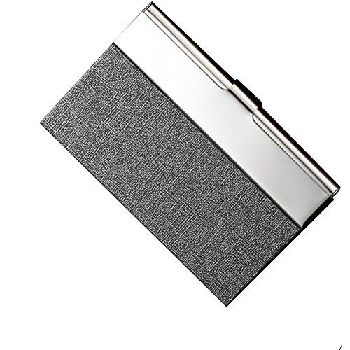 ToBeIT Etui Visitenkarten edel aus PU Leder und Edelstahl – Metall Visitenkartenetui/Visitenkartenhalter 96 * 65 * 13mm für Herren Silber ToBeIT Etui Visitenkarten edel aus PU Leder und Edelstahl – Metall Visitenkartenetui/Visitenkartenhalter 96 * 65 * 13mm für Herren Silber von ToBeIT