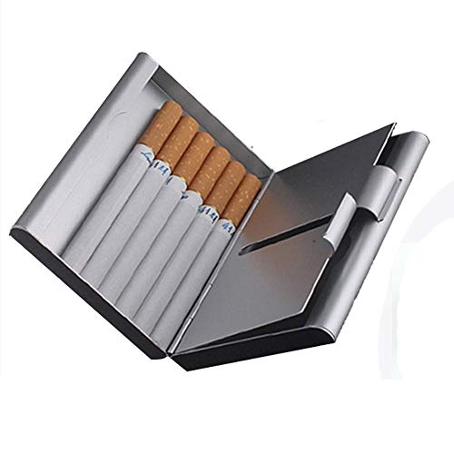 ToBeIT Etui Zigaretten Metall Zigarettenbox - Aluminium Zigarettenetui für 20 Zigaretten oder nur 18 Zigaretten(Silber) von ToBeIT