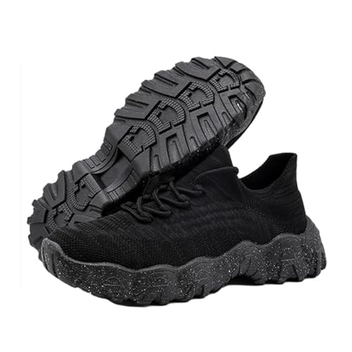 2024 Summer Lace Up Low Top Slip On Sneakers, Women's Comfortable Breathable Knitted Sneakers, Casual Walking Shoes (Black,40) von ToatlHeal