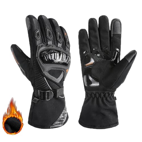 Thermo Grip Motorcycle Gloves, Motorcycle Winter Gloves, Cold Weather Motorcycle Gloves, Thermogrip Insulated Weatherproof Motorcycle Gloves Touchscreen (Black,X-Large) von ToatlHeal