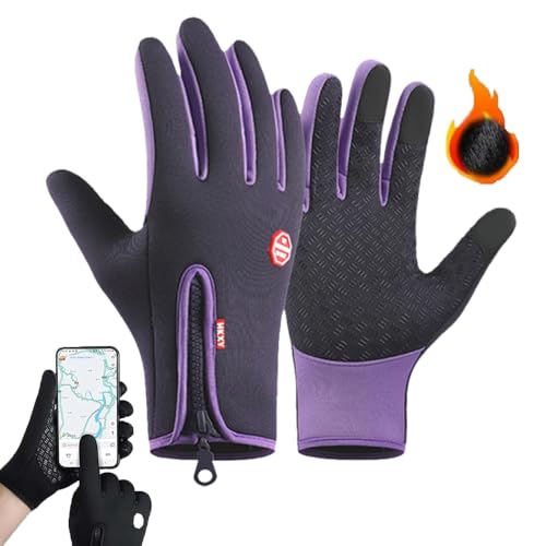 ToatlHeal Cozy Season-Handschuhe, Cozy Season-Thermo-Winter-Anti-Rutsch-Handschuhe mit Touchscreen-Finger, wasserdichte Handschuhe für Männer und Frauen (Purple,X-Large) von ToatlHeal