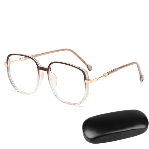 ToatlHeal Criteriontv Reading Glasses, Women's Portable Fashion Anti-Blue Light Reading Glasses, Distance Reading Glasses (Brown,+2.00) von ToatlHeal