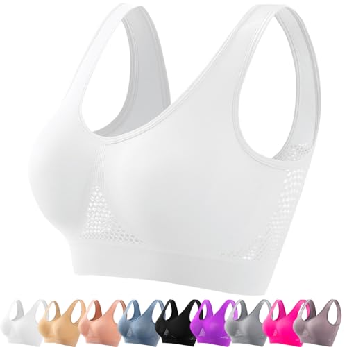 ToatlHeal Feelamused Liftup Air Bra Breathable Cool Liftup Air Bra, Lifting Bras for Sagging Breasts, Women's Ultra-Thin Comfort Bra (White,Small) von ToatlHeal