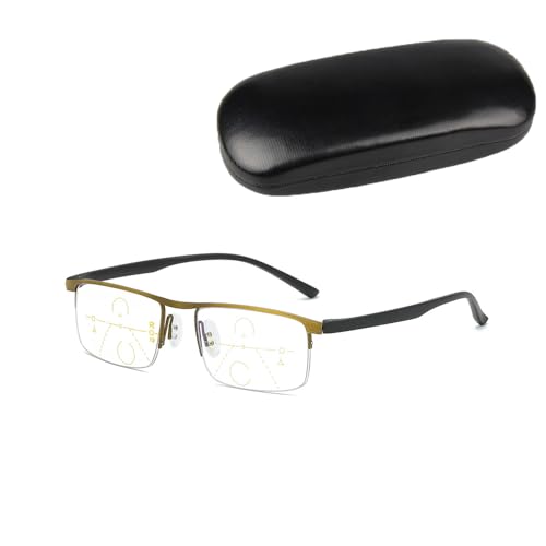 ToatlHeal Grishay Intellireaders, Outfany Intellireaders, Titanium Progressive Far and Near Dual-Use Reading Glasses (Gold,+4.00) von ToatlHeal