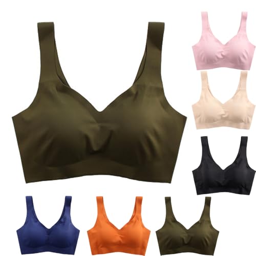 ToatlHeal Ribili Full Coverage Bra for Women, Ribili Bra, Ribili Full-Coverage Bra, Seamless Sexy Push Up Wireless Bra (Green,Large) von ToatlHeal