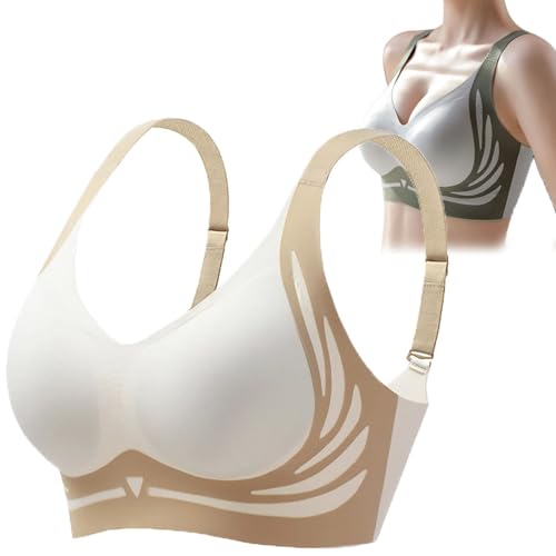 ToatlHeal Super Gather Bra Wireless Push-Up Bra, Currentlye Brassier, Currentlye Brassier Pro Push Up Bra, Anti-Sagging (Yellow,Medium) von ToatlHeal