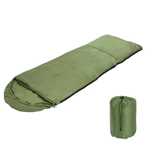 Toboli Schlafsack Grün 210x75cm Deckenschlafsack 950g Ultraleicht Kunstfaser für Camping und Outdoor von Toboli