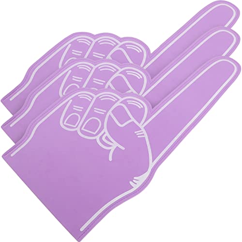 Toddmomy 3st Schaumfinger Cheer Leading Foams Finger Mini-nummernballons Party Riesiger Schaumstofffinger Blau Sportereignis Jubeln Finger Cheerleader-Hand Anzahl Leer Kind Violett von Toddmomy