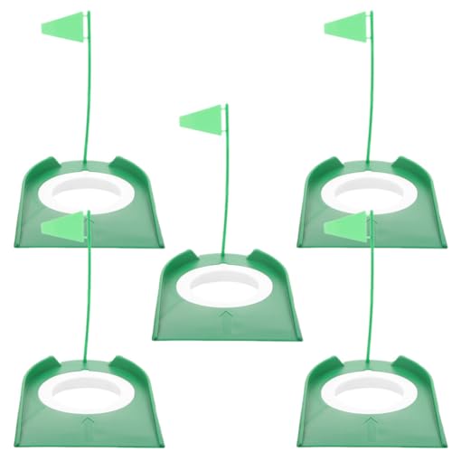 Toddmomy 5 Stück Golf-Putting-Cup Mit Flagge Minigolf-Flaggenstab Übungs-Golf-Loch-Trainingshilfe Golf-Zubehör Für Kinder Erwachsene Outdoor Zuhause Büro Hof Rasen von Toddmomy