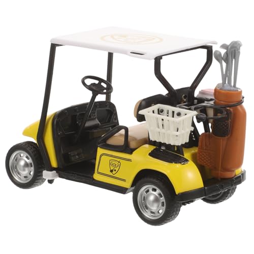 Toddmomy Golfwagenmodell Minigolfauto Golfwagen-spielzeugdekorationen Spielzeug-golfwagen Aus Druckguss Action-Spielzeug Mit Rückzugsfahrzeugen Golfwagen-Ornament Legierung Yellow von Toddmomy