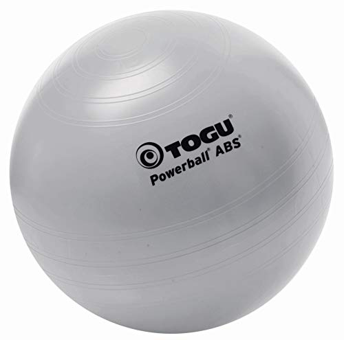 Togu Gymnastikball Powerball ABS mit DVD (Berstsicher), silber, 65 cm von Togu