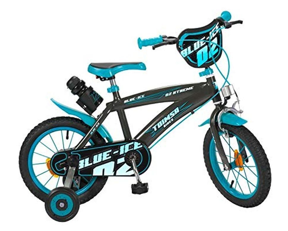 Toimsa Bikes Kinderfahrrad 16 Zoll Kinder Jungen Fahrrad Jungenfahrrad Kinderfahrrad Blau ICE, 1 Gang, Stützräder, Trinkflasche von Toimsa Bikes