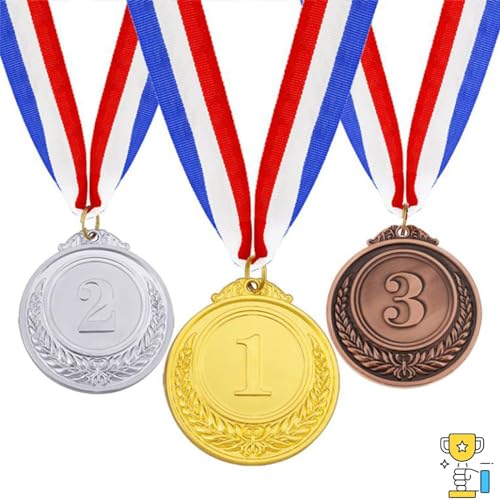 Tokaneit Medaillen,Gold Silber Bronze Medaille,Zahlenmedaillen,Medaille aus Zinklegierung,Gewinnerbelohnungen,Kindersportwettbewerbspreise,Spielwettbewerbspreise,Spielwettbewerbsmedaillen 3 Stück von Tokaneit