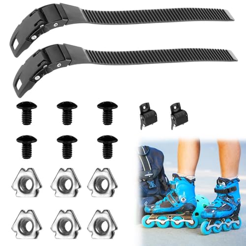 Tokaneit Universal Inline Skate Schuhe Strap mit Schnalle Schrauben,Rollschuh Skate Gurte,Ersetzen sie die Rollschuhschnürsenkel,Verstellbare Roller Skate Schuh Schnalle 2 Stück von Tokaneit