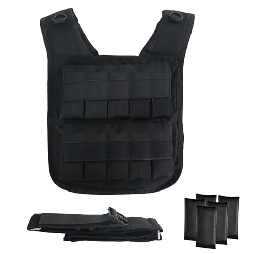 Tokenhigh Verstellbare Gewichtsweste 20kg, Herausnehmbare Sandsäcke, Verstellbare Trainingsweste für Crosstraining/Krafttraining, Weighted Vest, Laufweste Damen Herren Fitnessweste von Tokenhigh