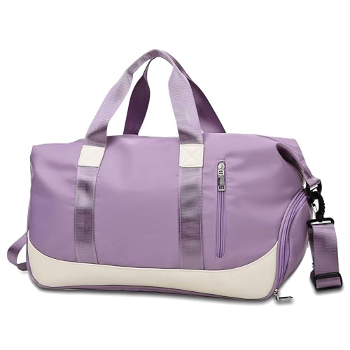 Tokeya Sporttasche 40L mit Schuhfach Nassfach Faltbar Reisetasche für Damen Frauen, Groß Wasserdicht Trainingstasche Leicht Handgepäck Weekender Travel Bag für Sport Gym Fitness, Violett Tokeya Sporttasche 40L mit Schuhfach Nassfach Faltbar Reisetasche für Damen Frauen, Groß Wasserdicht Trainingstasche Leicht Handgepäck Weekender Travel Bag für Sport Gym Fitness, Violett von Tokeya