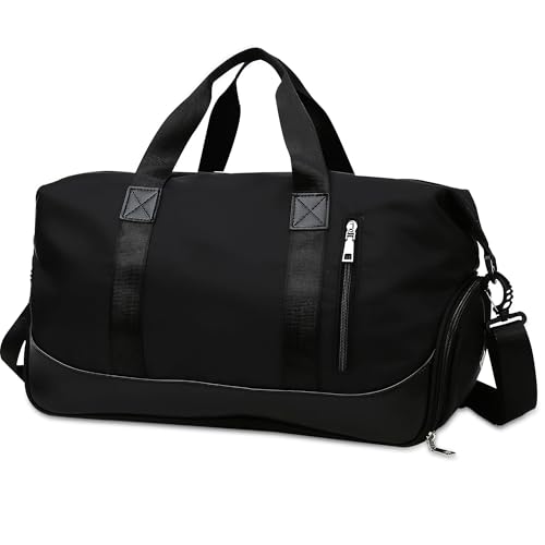 Tokeya Sporttasche 40L mit Schuhfach Nassfach Faltbar Reisetasche für Damen Herren, Groß Wasserdicht Trainingstasche Leicht Handgepäck Weekender Travel Bag für Sport Gym Fitness, Schwarz Tokeya Sporttasche 40L mit Schuhfach Nassfach Faltbar Reisetasche für Damen Herren, Groß Wasserdicht Trainingstasche Leicht Handgepäck Weekender Travel Bag für Sport Gym Fitness, Schwarz von Tokeya