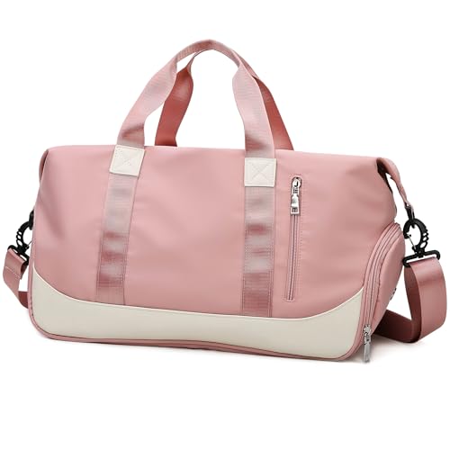 Tokeya Sporttasche 40L mit Schuhfach Nassfach Faltbar Reisetasche für Damen Frauen, Groß Wasserdicht Trainingstasche Leicht Handgepäck Weekender Travel Bag für Sport Gym Fitness, Rosa Tokeya Sporttasche 40L mit Schuhfach Nassfach Faltbar Reisetasche für Damen Frauen, Groß Wasserdicht Trainingstasche Leicht Handgepäck Weekender Travel Bag für Sport Gym Fitness, Rosa von Tokeya