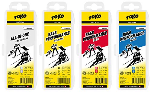 Toko _ Skiwachs Set 4 x Base Performance Wax - für Alpinski + Langlaufski + Board von Toko _