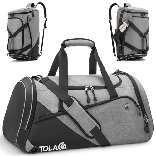 Tolaccea 47L Sporttasche Groß Sporttasche Rucksack mit Schuhfach Nassfach Wochen Reisetasche Duffel Bag Fitness Trainingstasche für Herren Damen Gym,Reise,Schwimmen,Sauna,fußball (Grau) Tolaccea 47L Sporttasche Groß Sporttasche Rucksack mit Schuhfach Nassfach Wochen Reisetasche Duffel Bag Fitness Trainingstasche für Herren Damen Gym,Reise,Schwimmen,Sauna,fußball (Grau) von Tolaccea