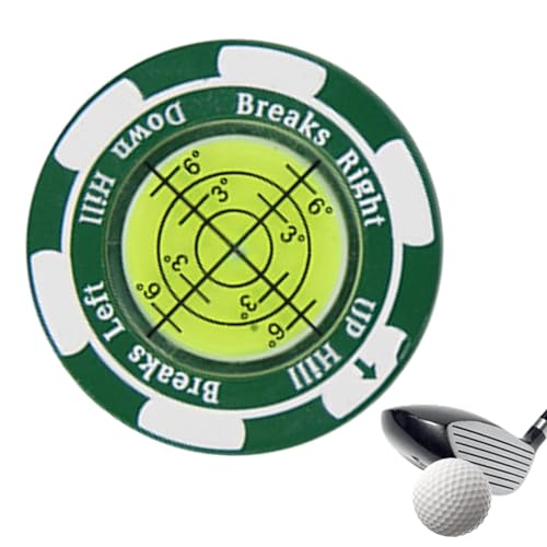 Toliya Golf Green Reader,Green Reader Ballmarker - Professioneller Golf-Putting-Leseballmarker aus Zinklegierung | Tragbare hochpräzise Golf-Zubehör-Putting-Tools für Männer und Frauen von Toliya