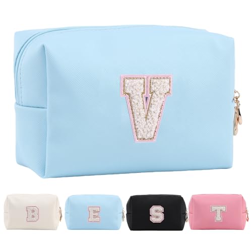 Personalisierte Make-up Tasche für Frauen,A-Z Initialen wasserfeste Reise Kosmetiktasche aus Leder,Geburtstagsgeschenk für Frauen und Mädchen,Kosmetiktasche für Braut und Brautjungfer Personalisierte Make-up Tasche für Frauen,A-Z Initialen wasserfeste Reise Kosmetiktasche aus Leder,Geburtstagsgeschenk für Frauen und Mädchen,Kosmetiktasche für Braut und Brautjungfer von Tolmaiertu