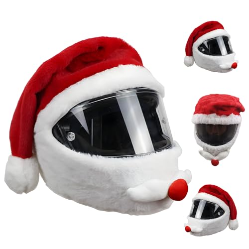 Cartoon Plush Motorcycle Helmet Cover - Weihnachtsmann-Helmabdeckung für Motorrad, Motorradhelm Zubehör,Gegen Staub, Kratzer, Stöße, für Outdoor Personalisierte Vollhelme Cover Cartoon Plush Motorcycle Helmet Cover - Weihnachtsmann-Helmabdeckung für Motorrad, Motorradhelm Zubehör,Gegen Staub, Kratzer, Stöße, für Outdoor Personalisierte Vollhelme Cover von Tomalithic