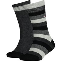 2er Pack TOMMY HILFIGER Basic Stripe Socken Kinder 200 - black 31-34 von Tommy Hilfiger