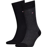 2er Pack TOMMY HILFIGER Birdseye Socken Herren 002 - black 43-46 von Tommy Hilfiger