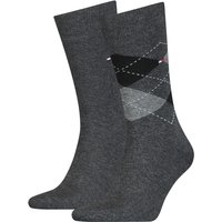 2er Pack TOMMY HILFIGER Check Socken Herren 201 - anthracite 43-46 von Tommy Hilfiger