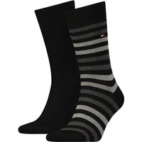 2er Pack TOMMY HILFIGER Duo Stripe Socken Herren 200 - black 39-42 von Tommy Hilfiger