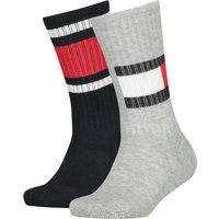 2er Pack TOMMY HILFIGER Flag Socken Kinder 758 - middle grey melange 31-34 von Tommy Hilfiger