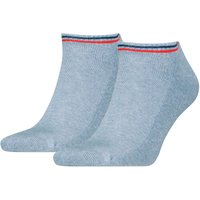 2er Pack TOMMY HILFIGER Iconic Sneakersocken 004 - light blue melange 39-42 von Tommy Hilfiger