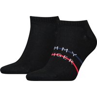 2er Pack TOMMY HILFIGER Stripe Sneakersocken Herren 003 - black 39-42 von Tommy Hilfiger