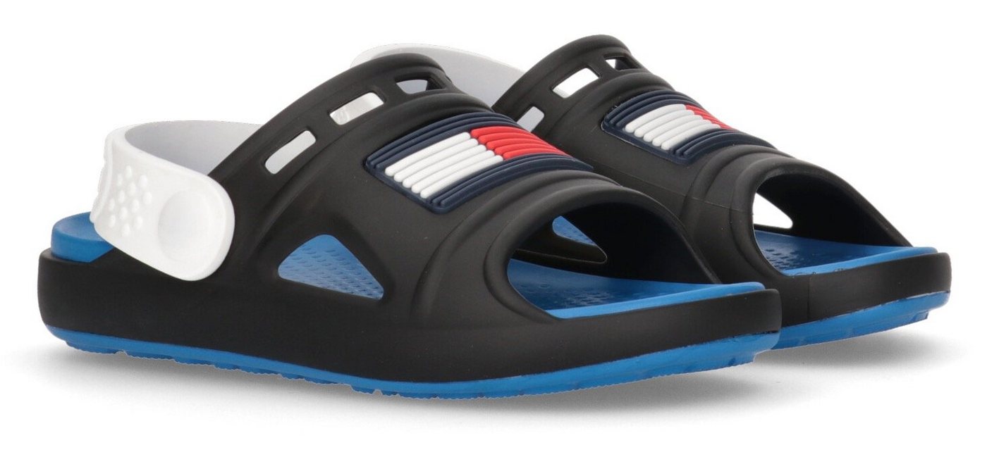 Tommy Hilfiger COMFY Badesandale, Sommerschuh, Poolslides, Barfußschuh, mit großem Markenlogo von Tommy Hilfiger