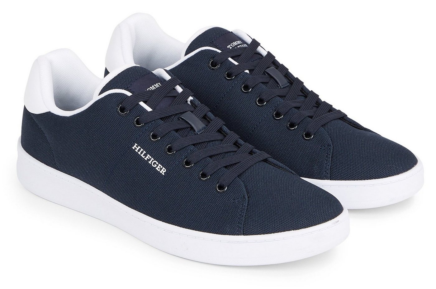 Tommy Hilfiger COURT CUPSOLE PIQUE TEXTILE Sneaker, Freizeitschuh, Halbschuh, Schnürschuh mit seitlichem Logoschriftzug von Tommy Hilfiger