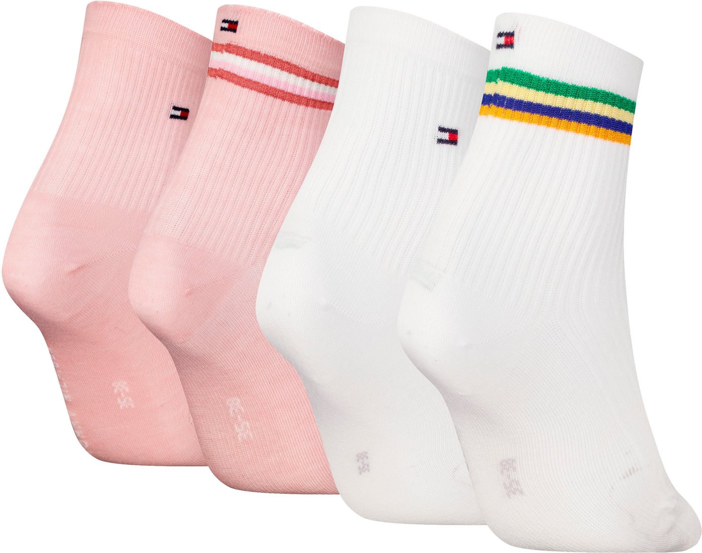 Tommy Hilfiger Kurzsocken (4-Paar) mit Streifen und Flag-Label von Tommy Hilfiger