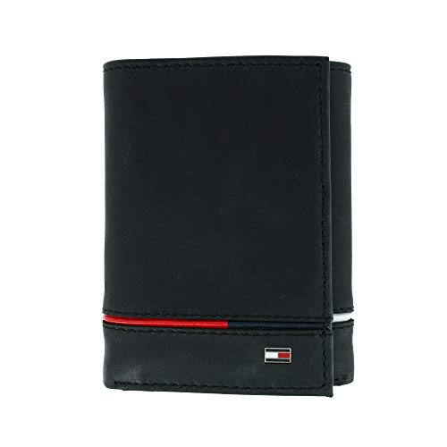 Tommy Hilfiger Leif RFID Trifold Geldbörse Herren Leder mit doppeltem Ausweis, Schwarz, Black, Einheitsgröße Tommy Hilfiger Leif RFID Trifold Geldbörse Herren Leder mit doppeltem Ausweis, Schwarz, Black, Einheitsgröße von Tommy Hilfiger