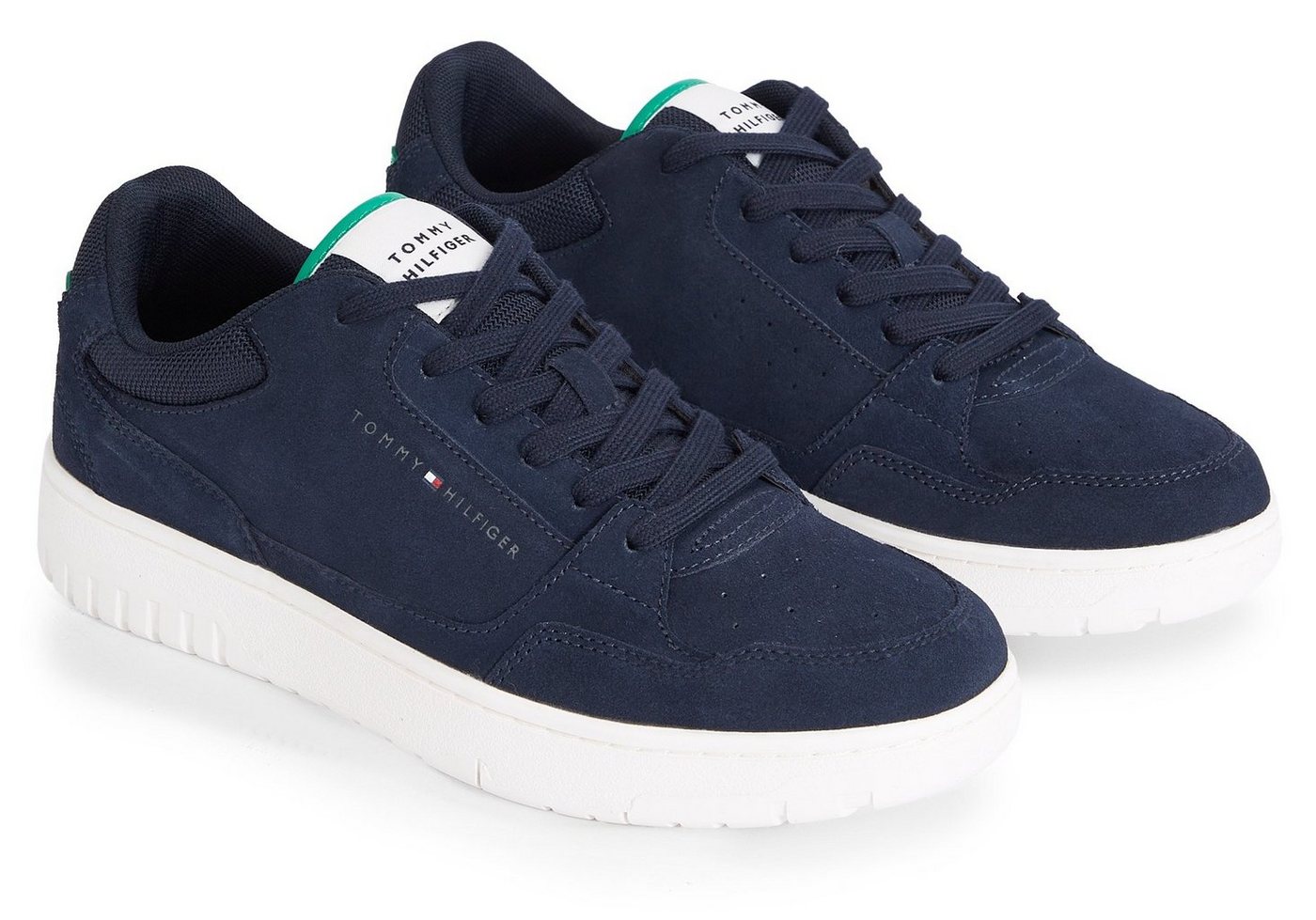 Tommy Hilfiger TH BASKET CORE SUEDE MIX Sneaker mit gepolstertem Schaftrand, Freizeitschuh, Halbschuh, Schnürschuh von Tommy Hilfiger